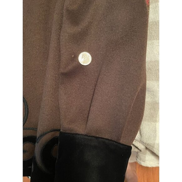 Saint Laurent Rive Gauche Jacket RARE Vintage 70's Brown Wool Velvet Trim Small - Picture 13 of 15